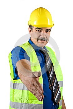 Handshake mature construction engineer