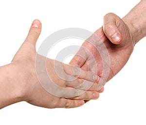 Handshake. Men and woman hands