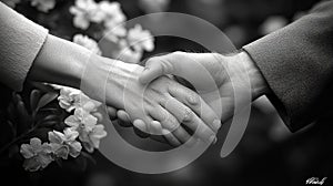 Handshake in Nature.A Splash of Color