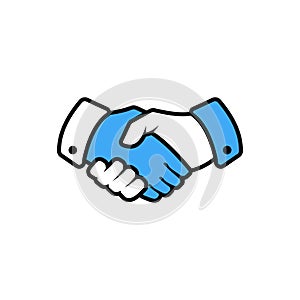 Handshake and partnership logo design template. Best deal logo design