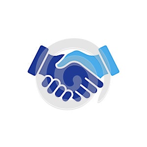 Handshake Partnership Professional Silhouette Icon. Hand Shake Business Deal Color Pictogram. Cooperation Team Agreement