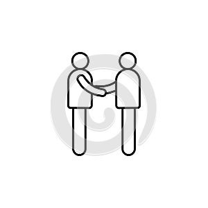 handshake of people line icon. Element of head hunting icon for mobile concept and web apps. Thin line handshake of people icon ca