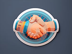 Handshake Sticker. AI generated