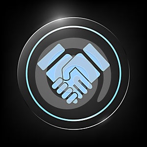 Handshake stylized symbol