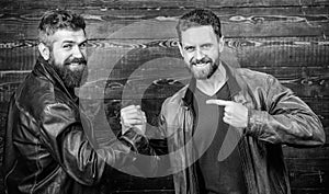 Handshake symbol of successful deal. Approved business deal. Handshake gesture meaning. Have agreed. Brutal bearded men