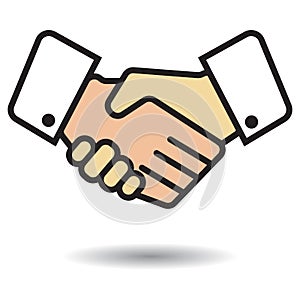 Handshake team hands logo on white