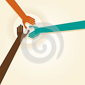 Handshake, Teamwork Hands Logo. Vector illustration.