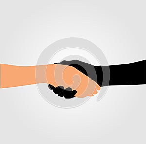 Handshake- to portray- Stop racism