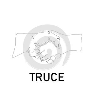 Handshake truce outline icon