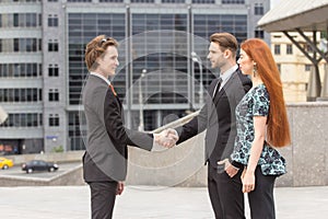 Handshake of two business men