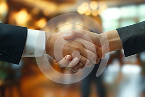 Handshake between two business professionals