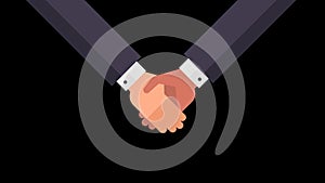 Handshake two businessmen. Three animation options. Alpha channel.