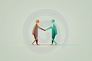Handshake of two people. Business concept. 3D rendering.