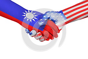 Handshake between United States of America and Taiwan