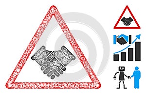 Handshake Warning Polygonal Web Vector Mesh Illustration