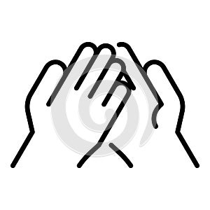 Handshake wrestle icon, outline style photo