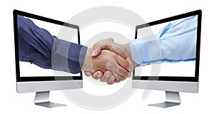 Handshaking Deal Computer Perspective Isolated