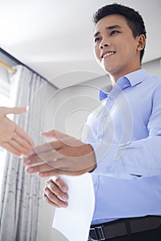 Handshaking with employer