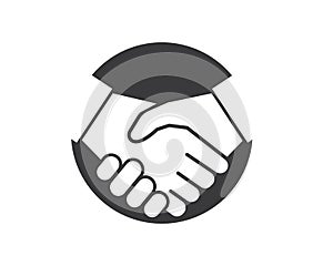 handshaking logo vector icon of business agreement