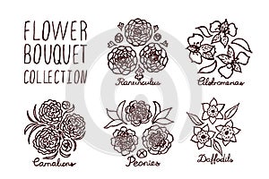 Handsketched bouquets collection