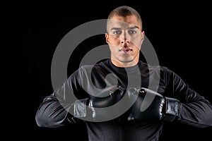 handsome african american boxer isolated