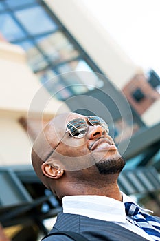 Handsome African American Business Man In the City