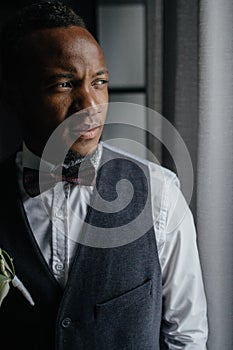 Handsome african American groom