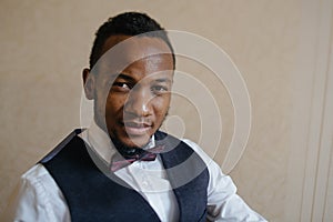 Handsome african American groom