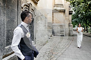 Handsome african American groom