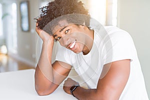 Handsome african american happy man smiling confident