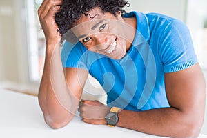 Handsome african american happy man smiling confident