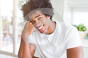 Handsome african american happy man smiling confident