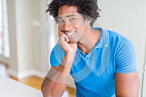 Handsome african american happy man smiling confident