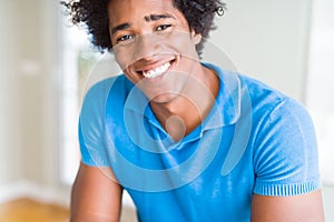 Handsome african american happy man smiling confident