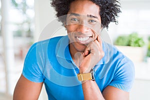 Handsome african american happy man smiling confident