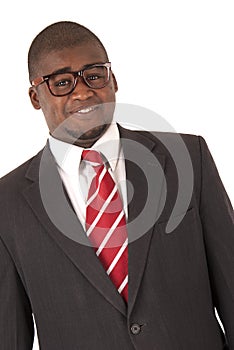 Handsome African American model in business suit and tie