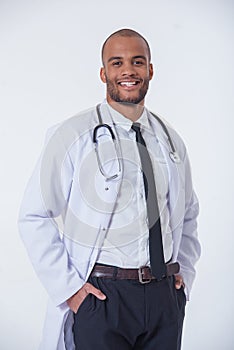 Handsome Afro American doctor