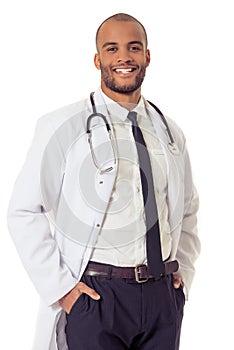 Handsome Afro American doctor