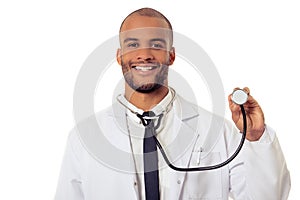 Handsome Afro American doctor