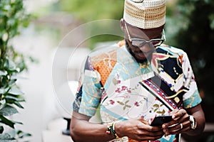 Handsome afro american man wearing traditional clothes