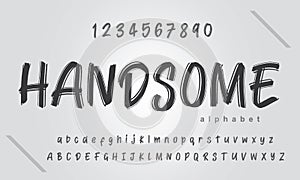 Handsome alphabet fonts. Abstract minimal modern