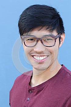 Handsome Asian man wearing glasses