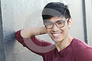 Handsome Asian man wearing glasses