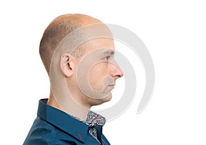 Handsome bald man profile