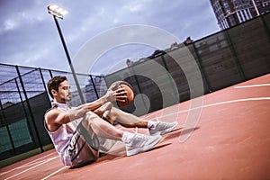 Handsome basketball player