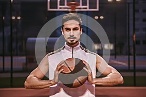 Handsome basketball player