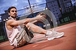 Handsome basketball player