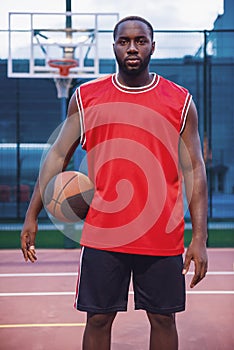 Handsome basketball player