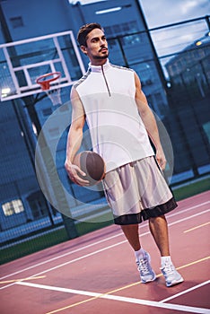 Handsome basketball player