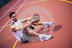 Handsome basketball player